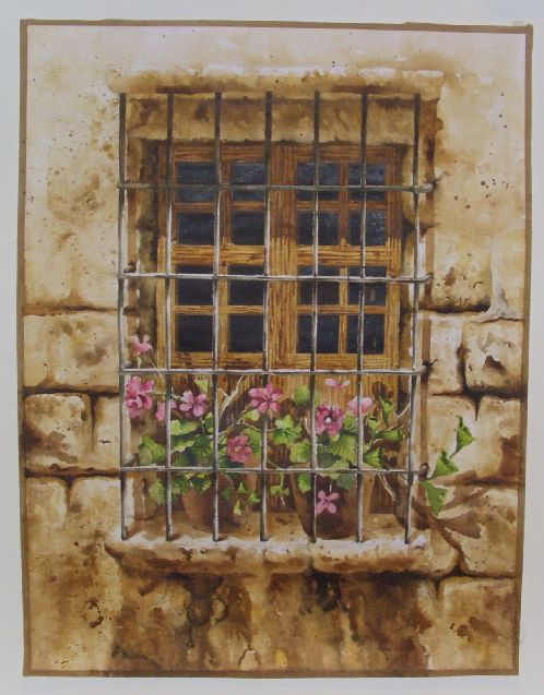 Fenster mit Blumen